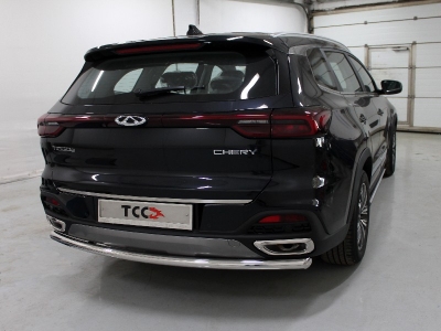 Защита заднего бампера 60 мм ТСС для Chery Tiggo 8 2020-2021