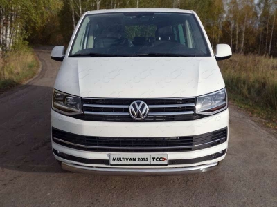 Защита передняя овальная 75х42 мм ТСС для Volkswagen Multivan T6 2015-2021