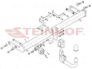 Фаркоп для Hyundai Tucson европейская сборка 2021-н.в. вертикальное быстросъемное крепление шара на ключе №H-287