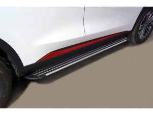 Пороги алюминиевые Slim Line Silver 1720 мм для Changan CS75 plus II 2022 – н.в. CHANCS75PL23-17S